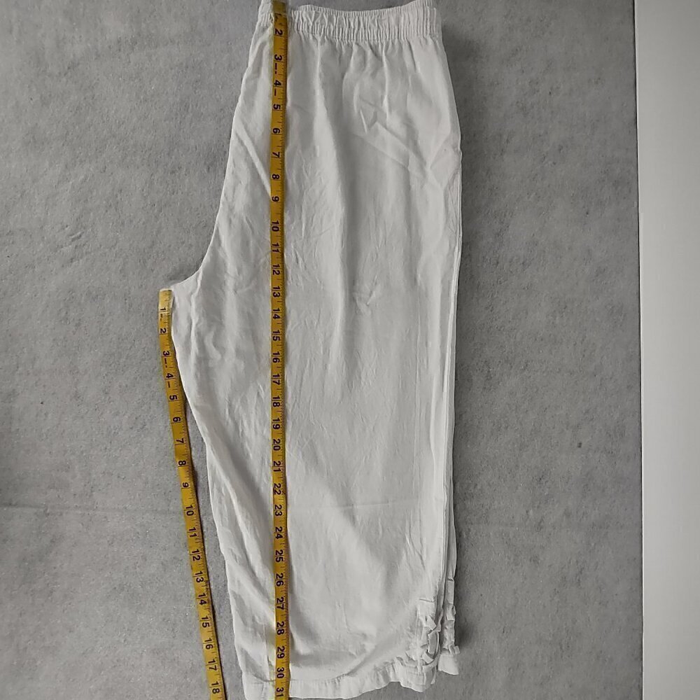 Kim Rogers Women's Two Pocket White 100% Cotton Lightweight Capri Pants, Size M - Picture 7 of 11